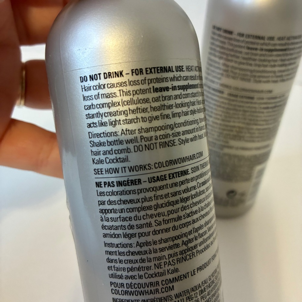 Wow Color Carb Cocktail Bionic Tonic Thickener Fine Hair 6.7oz 200ml New 2pk - Picture 10 of 14